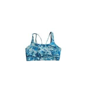 Athleta Womens Exhale Printed Sports Bra, Strappy, Size Small